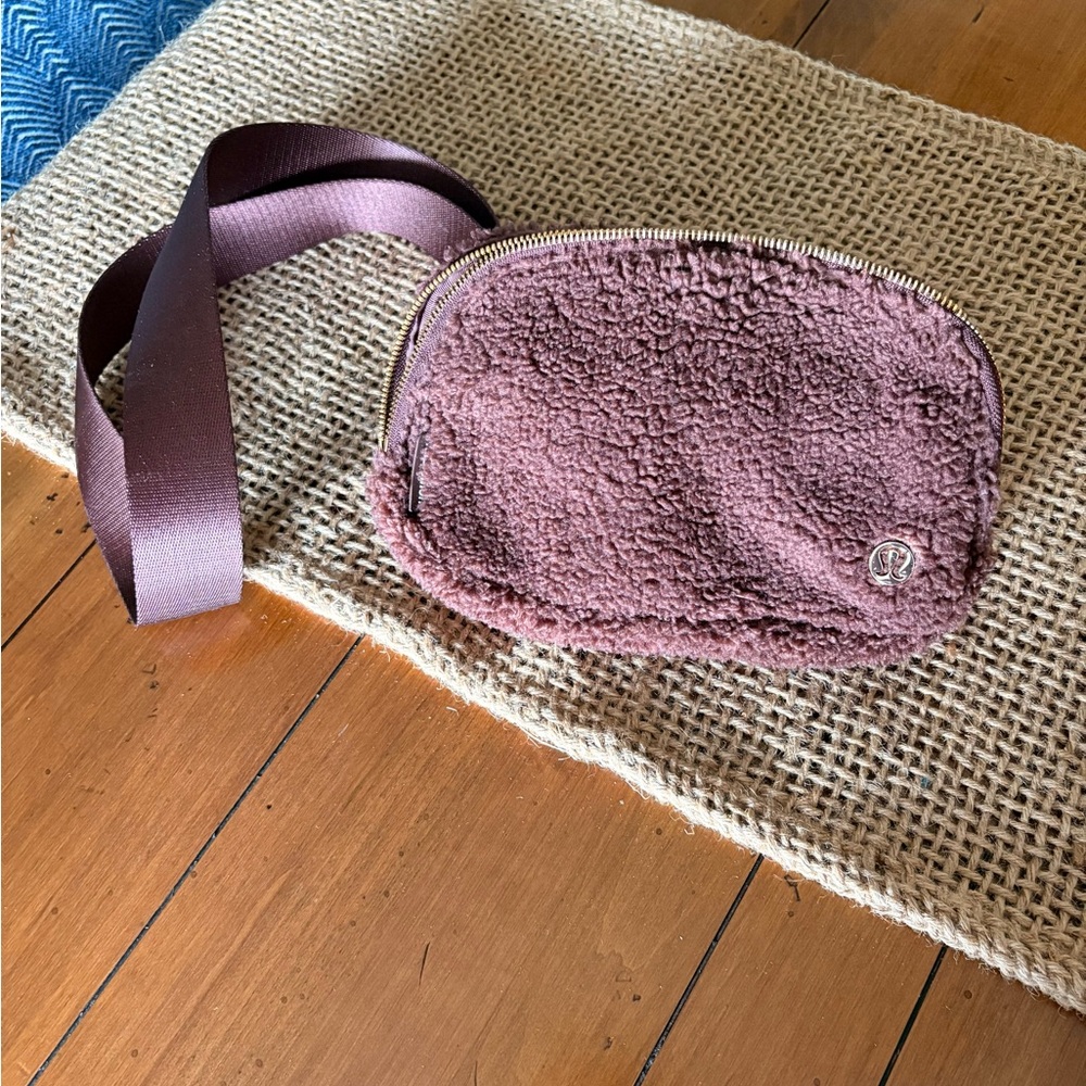 lululemon athletica Brown Shearling Crossbody
